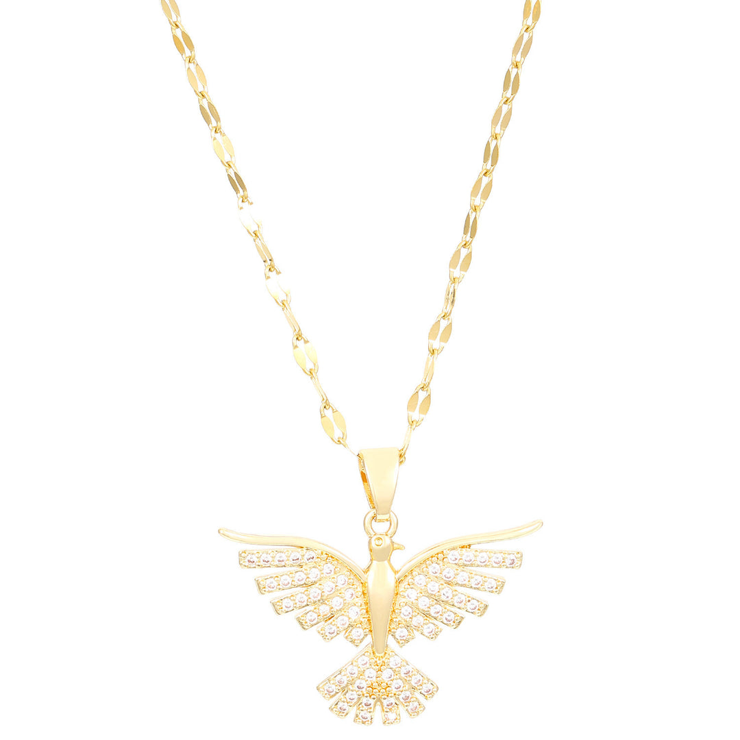 Necklace Women's Gold Inlaid Diamond Mesh Red