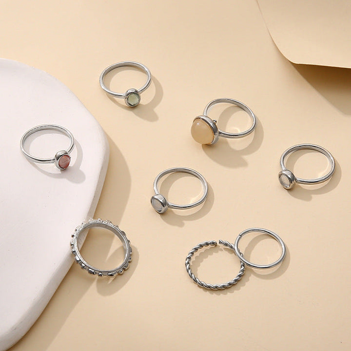 New Fashion Opal Champagne Multicolor Knuckle Ring