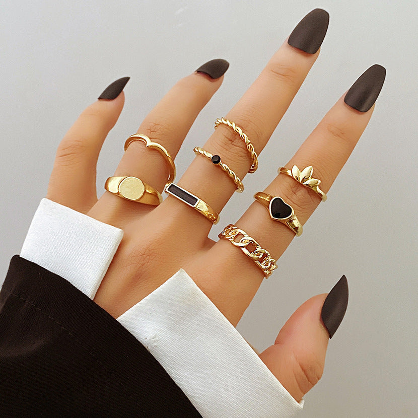 Fashion Personality Butterfly Snake Ring Suit Combination Opening