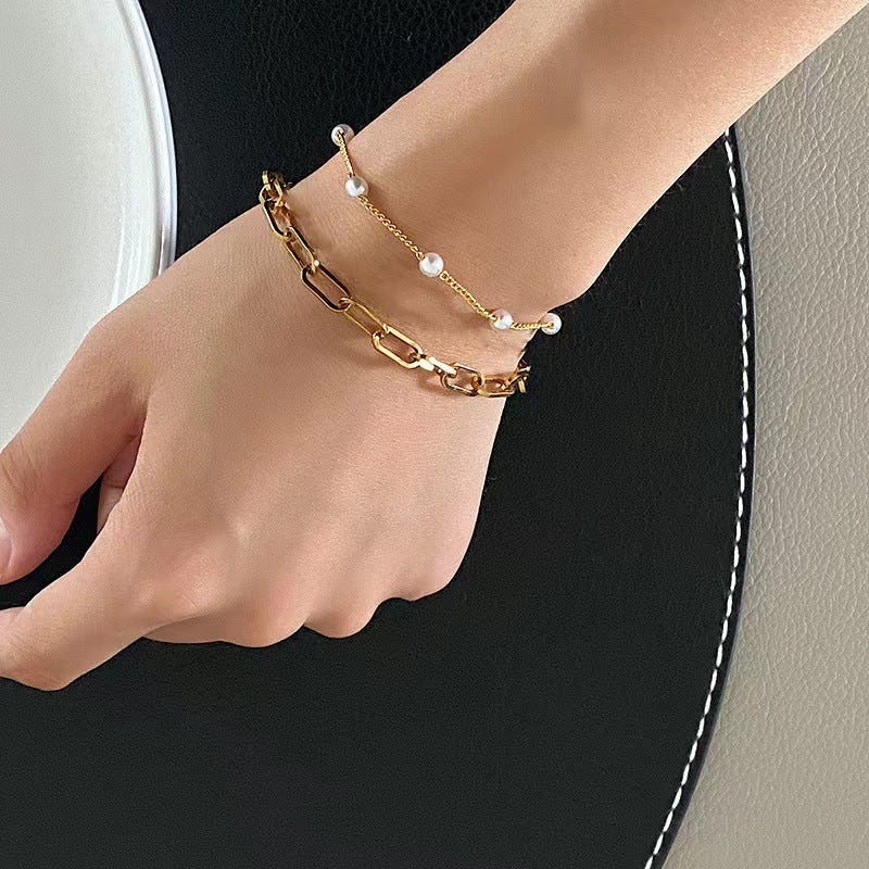 Double-layer Pearl Bracelet Fashion Simple