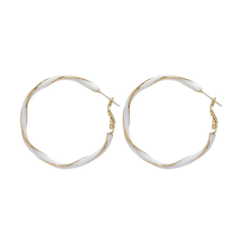 Design Drip Spiral Round Ring Earrings Female