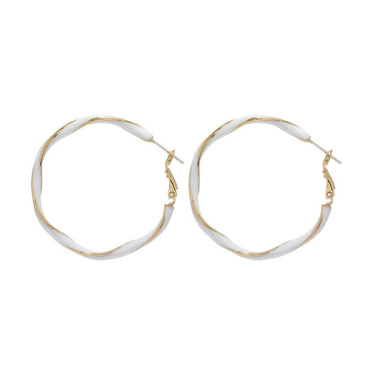 Design Drip Spiral Round Ring Earrings Female
