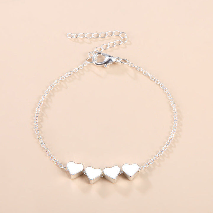 Fashion Jewelry Exquisite New Korean Fashion Temperament Simple Thin Chain Heart Bracelet For Women Girls Birthday Party Jewelry Gift