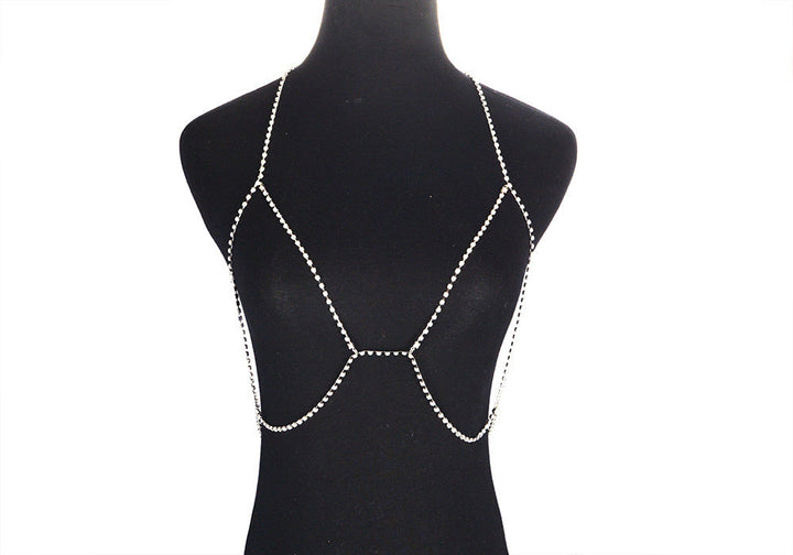 Layered Crystal Body Chains With Ethnic Water Drops And Bohemian Stars Designed For Beachwear Or Bridal Styling In Gold Silver Tones