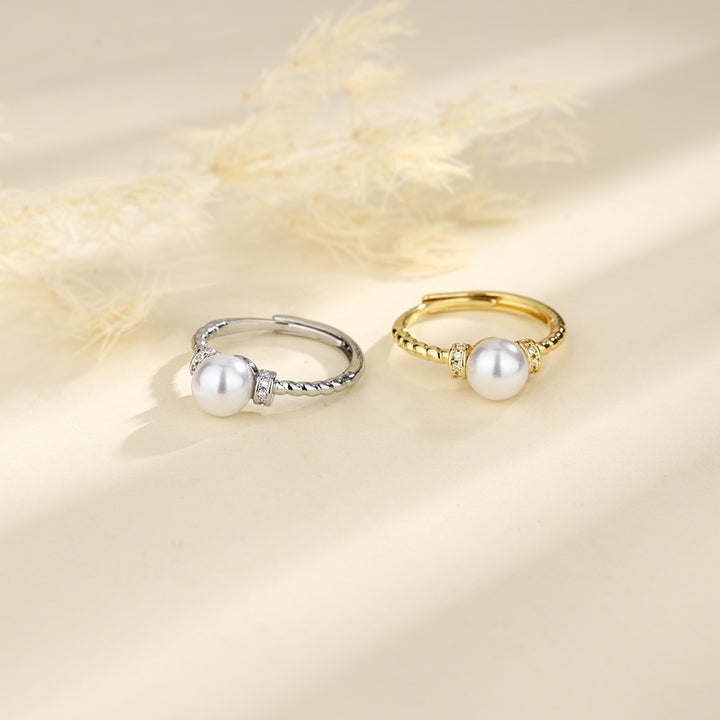 Antique Twist Pearl Ring High Sense