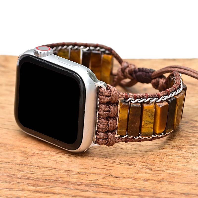 Rectangular Tiger Eye Stone ChainMen's Fashion Heroism Watch Strap Bracelet