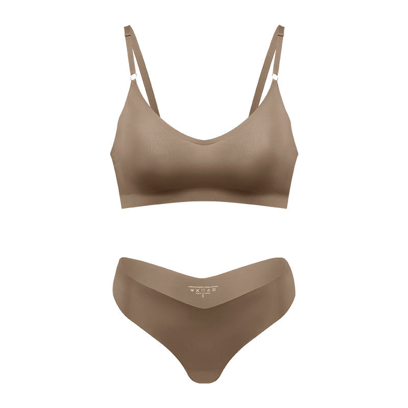 Plus Size V-neck Underwear Suit Women's No Steel Ring Seamless