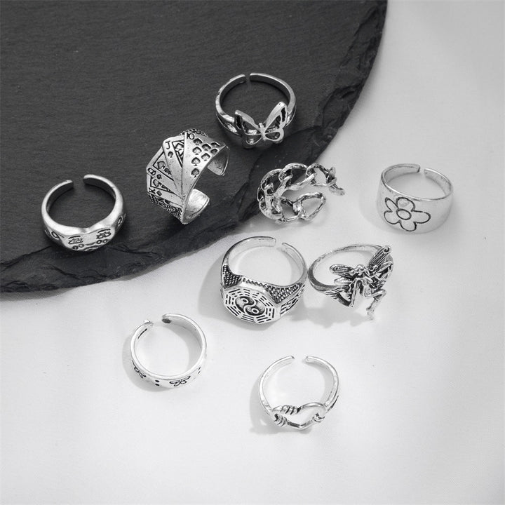 Fashion Personality Butterfly Snake Ring Suit Combination Opening