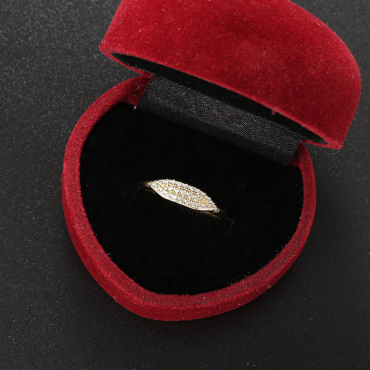 Women's Gold Plated Simple Zircon Micro Setting Ring