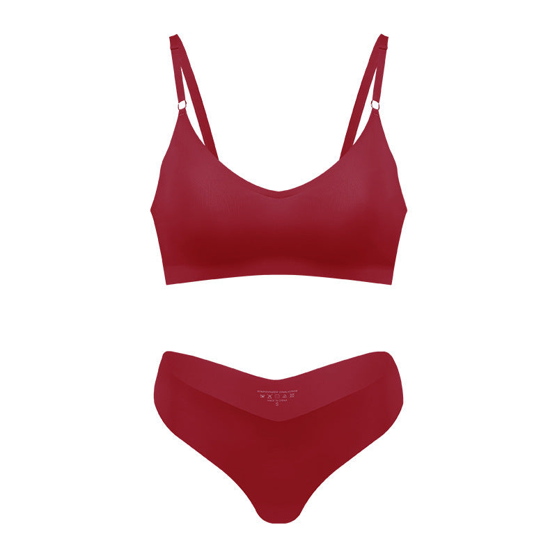 Plus Size V-neck Underwear Suit Women's No Steel Ring Seamless