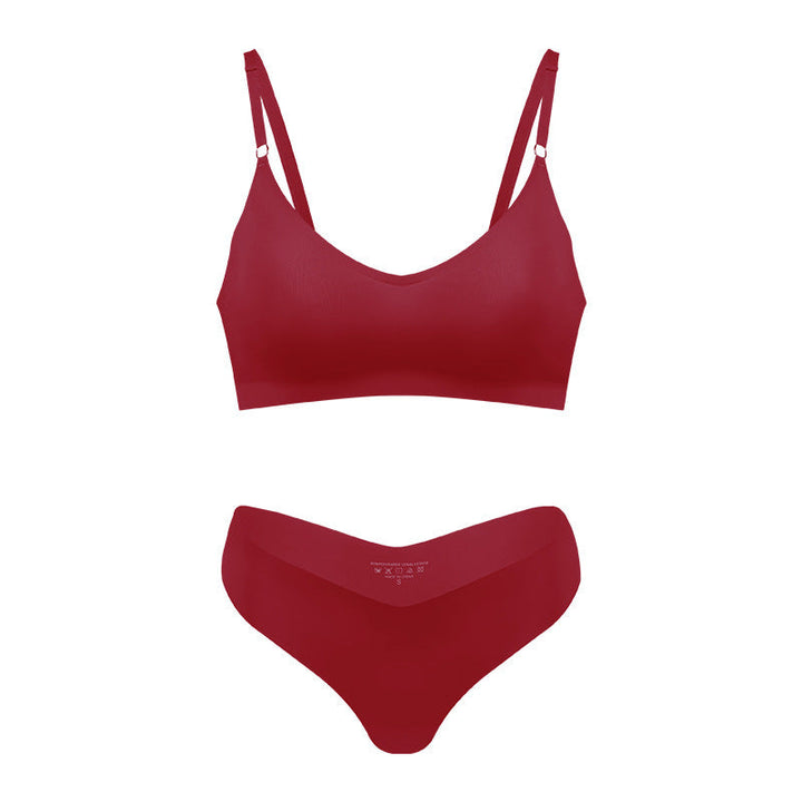 Plus Size V-neck Underwear Suit Women's No Steel Ring Seamless