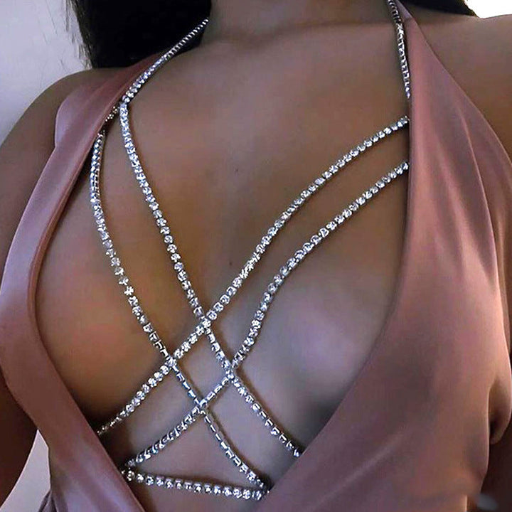 Women's Fashion Cross Rhinestone Body Chains