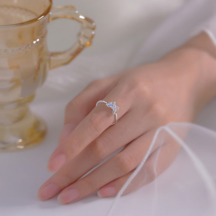 Women's Three Dimensional Butterfly Zircon Ring
