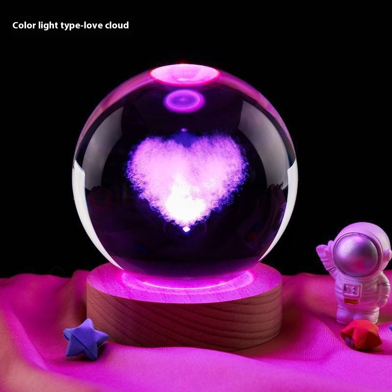 Moon Small Night Lamp Decoration Creative Crystal Ball