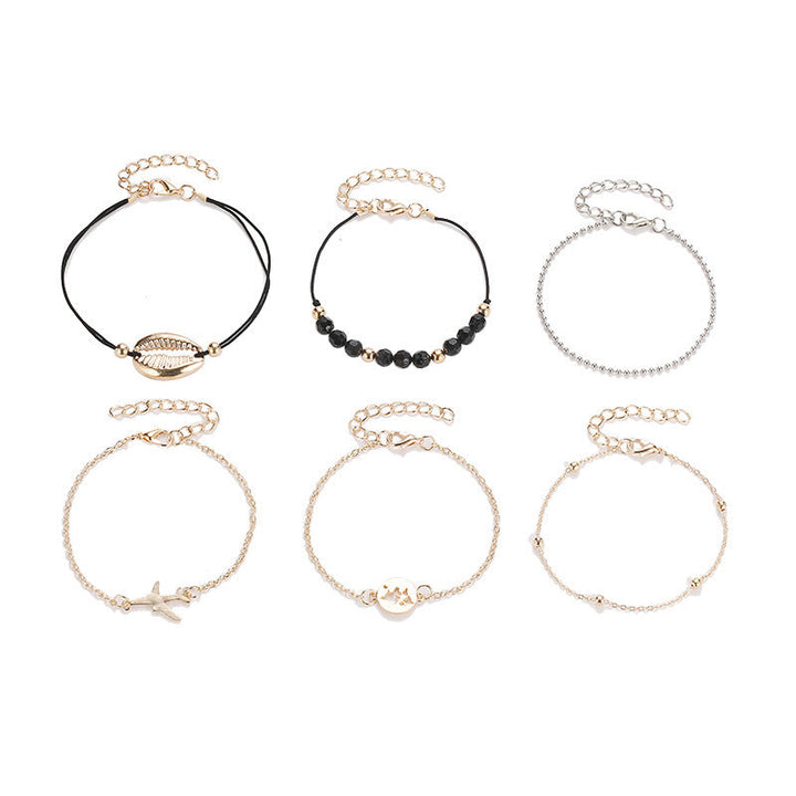Six-piece Multi-layer Bracelet Hollow Map Set