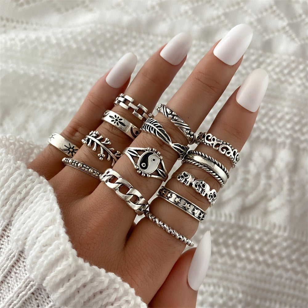 Fashion Personality Butterfly Snake Ring Suit Combination Opening