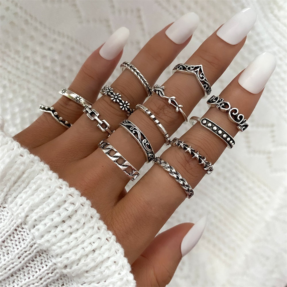 Fashion Personality Butterfly Snake Ring Suit Combination Opening