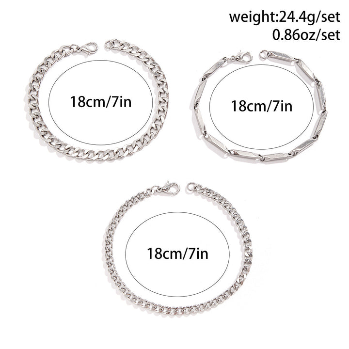 Multi-layer Hip Hop Stainless Steel Bracelet For Men
