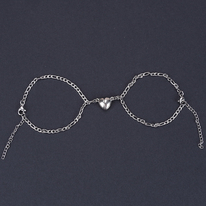 Heart-shape Lock Suction Couple Combination Bracelet