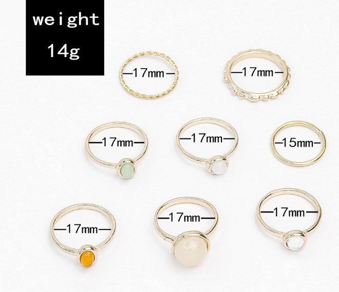New Fashion Opal Champagne Multicolor Knuckle Ring
