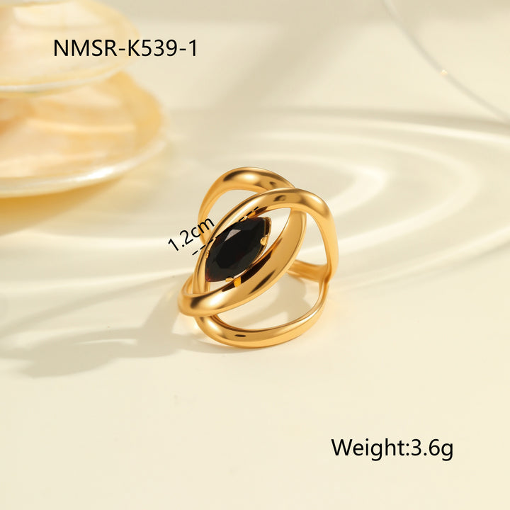Inlaid Zircon Titanium Steel Ring For Women