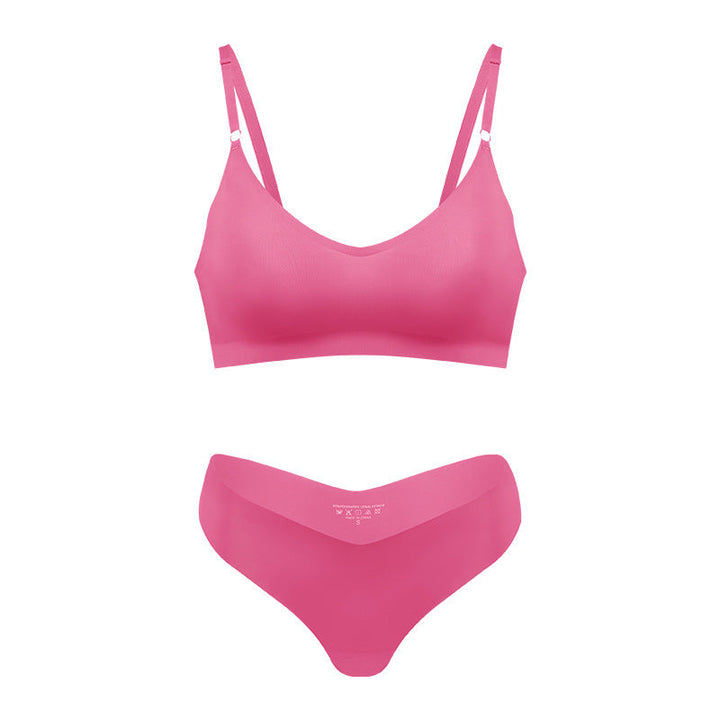 Plus Size V-neck Underwear Suit Women's No Steel Ring Seamless