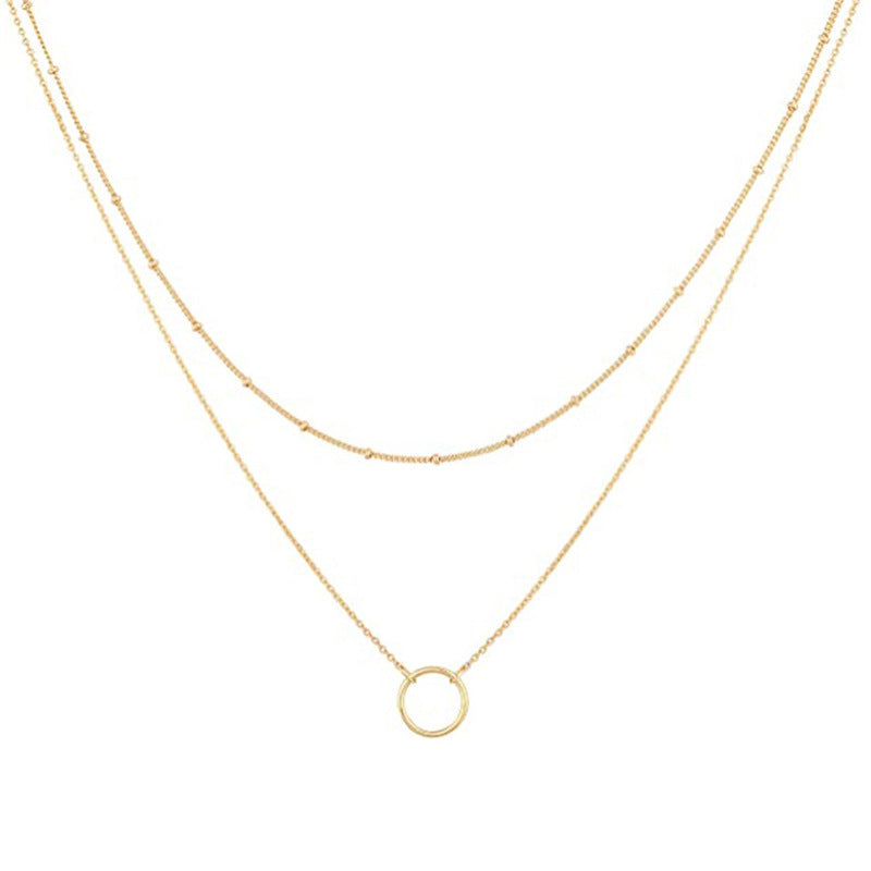 Retro Simple Round Ring Double-layer Necklace