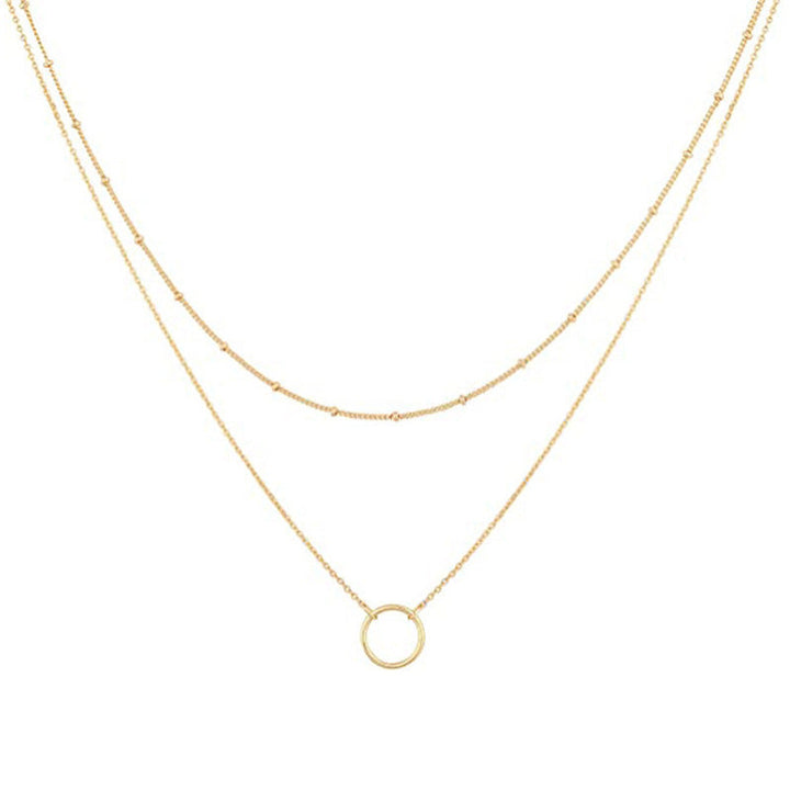 Retro Simple Round Ring Double-layer Necklace