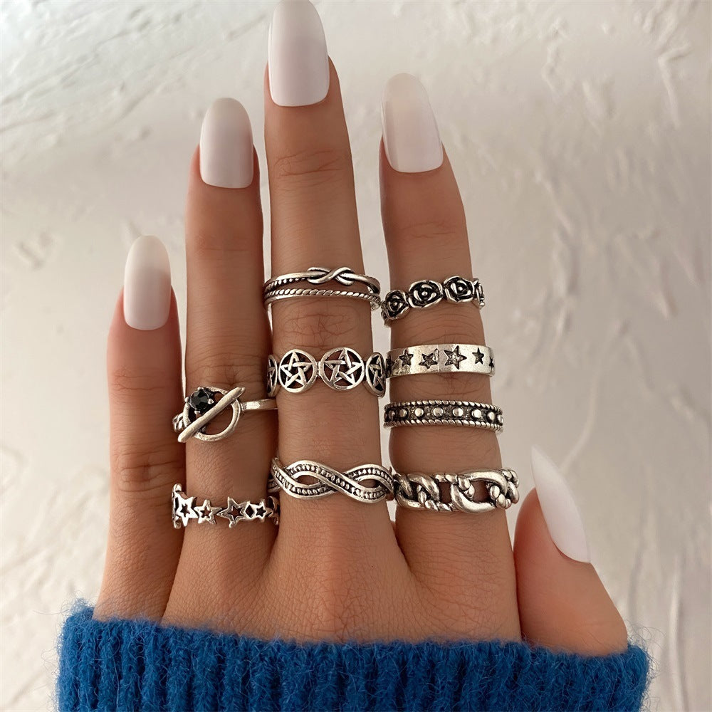 Fashion Personality Butterfly Snake Ring Suit Combination Opening