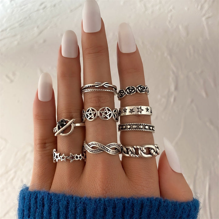 Fashion Personality Butterfly Snake Ring Suit Combination Opening