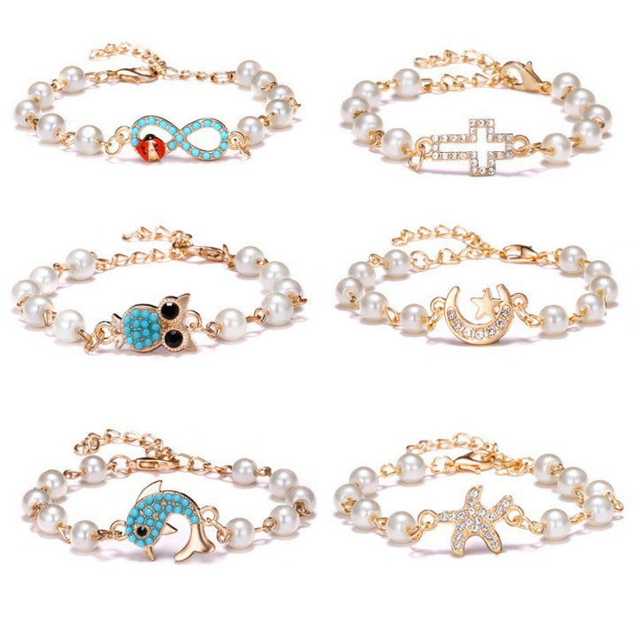 Hollow Rhinestone Pearl Bracelet Multi-style Adjustable