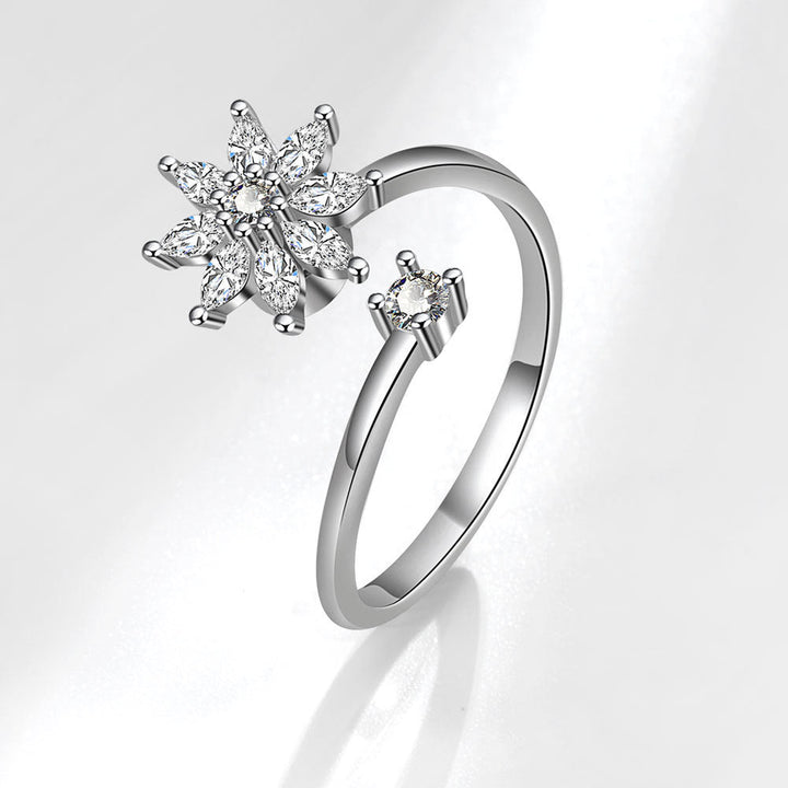 S925 Silver Snowflake Spinning Ring