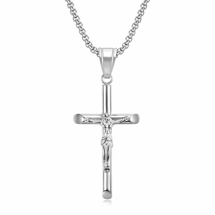 Stainless Steel Cross Pendant Punk Personality Necklace