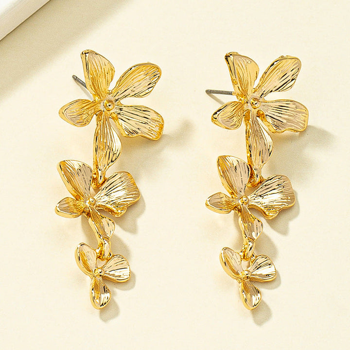 Flower Stud Earrings Irregular Exaggerated Long