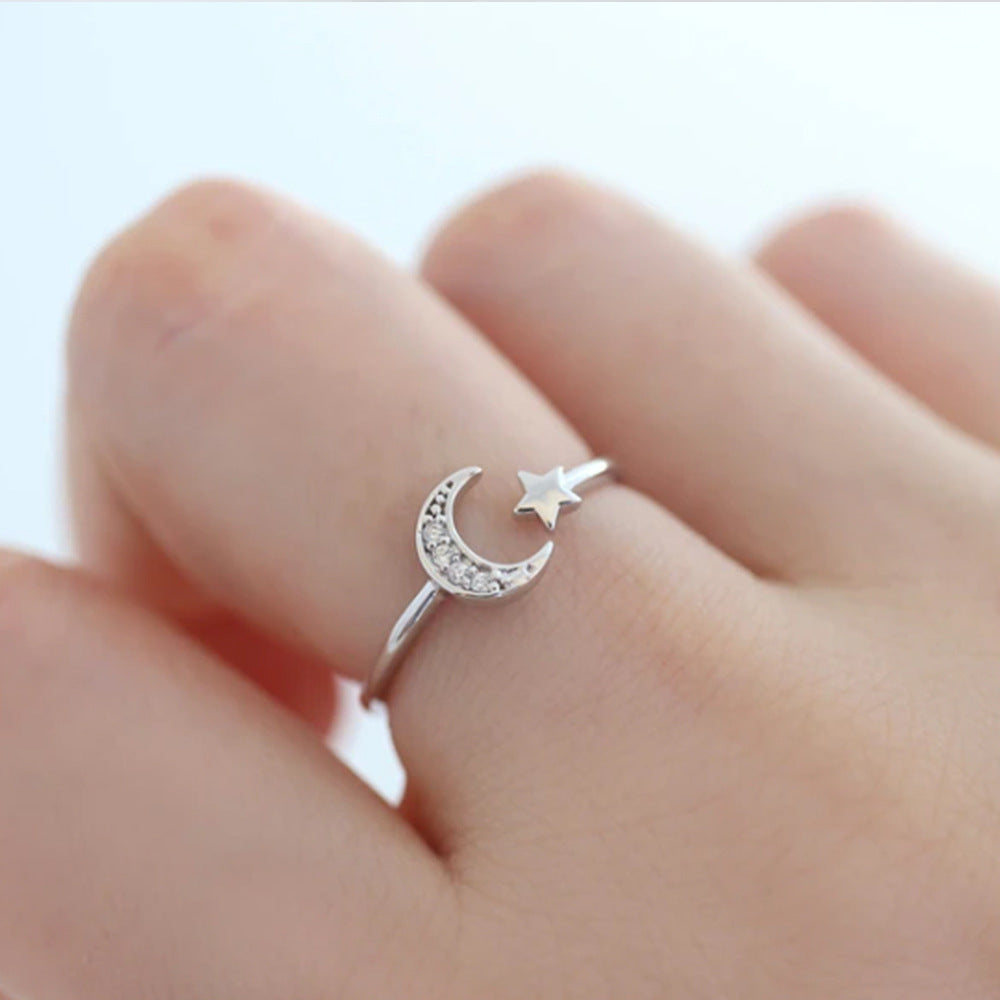 Fashion Personality Star Moon Ring Women