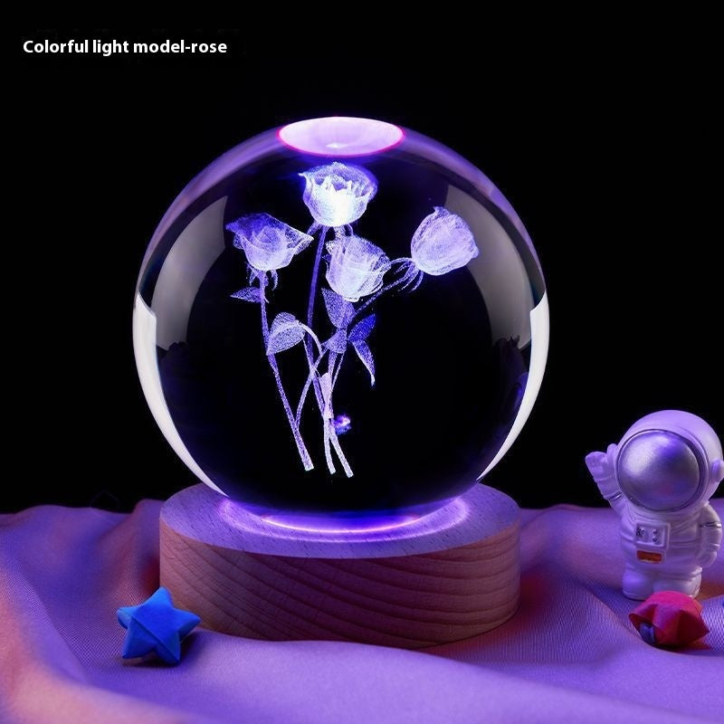 Moon Small Night Lamp Decoration Creative Crystal Ball