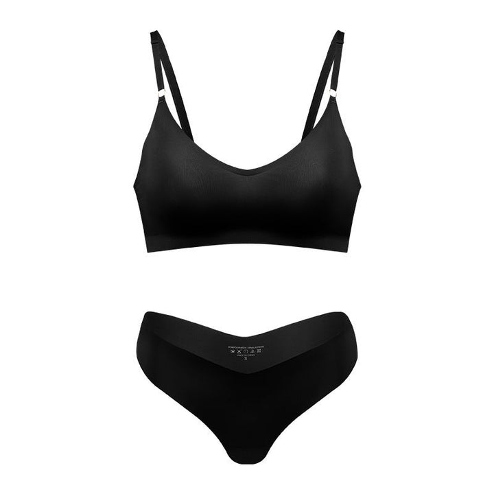 Plus Size V-neck Underwear Suit Women's No Steel Ring Seamless