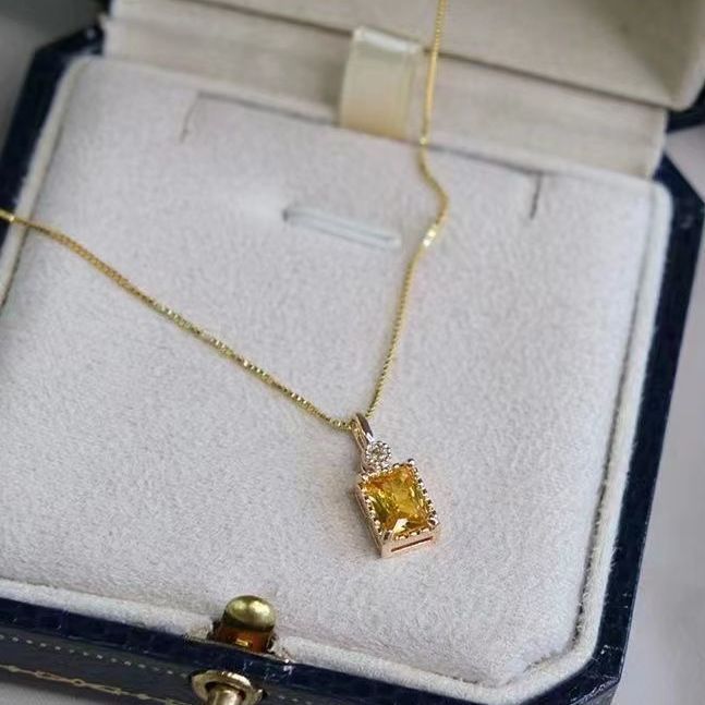 Fashion Personality Citrine Yellow Zircon Necklace