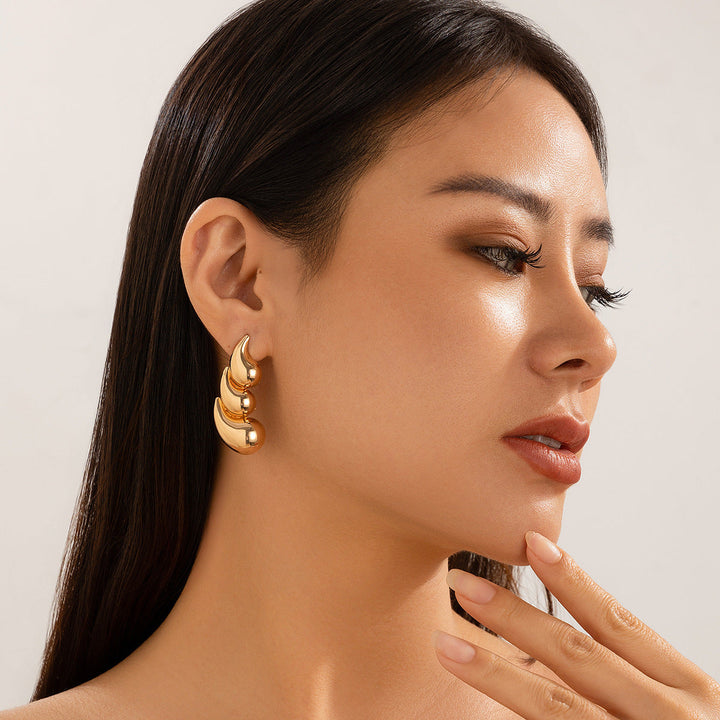 Fashion Geometry Pattern Water Drop Earrings Women