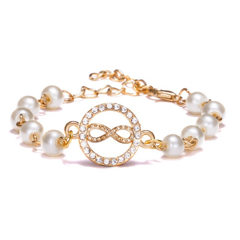 Hollow Rhinestone Pearl Bracelet Multi-style Adjustable