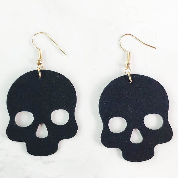 Women's Halloween Skull Spider Earrings