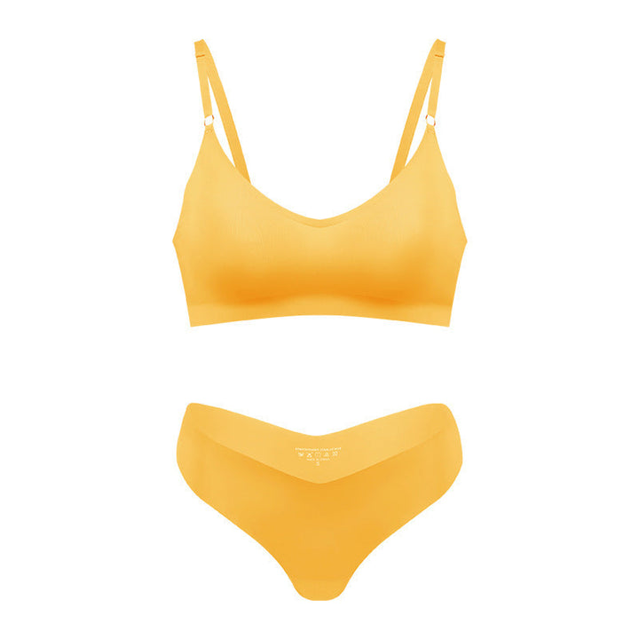 Plus Size V-neck Underwear Suit Women's No Steel Ring Seamless