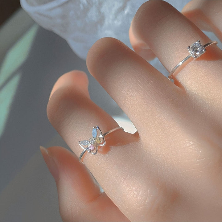 Women's Three Dimensional Butterfly Zircon Ring