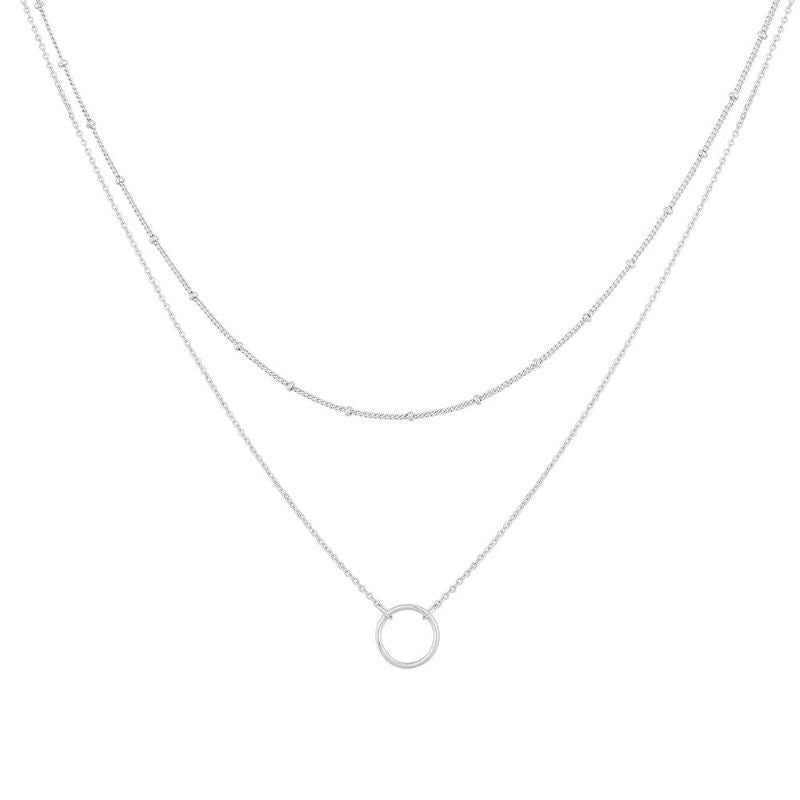 Retro Simple Round Ring Double-layer Necklace