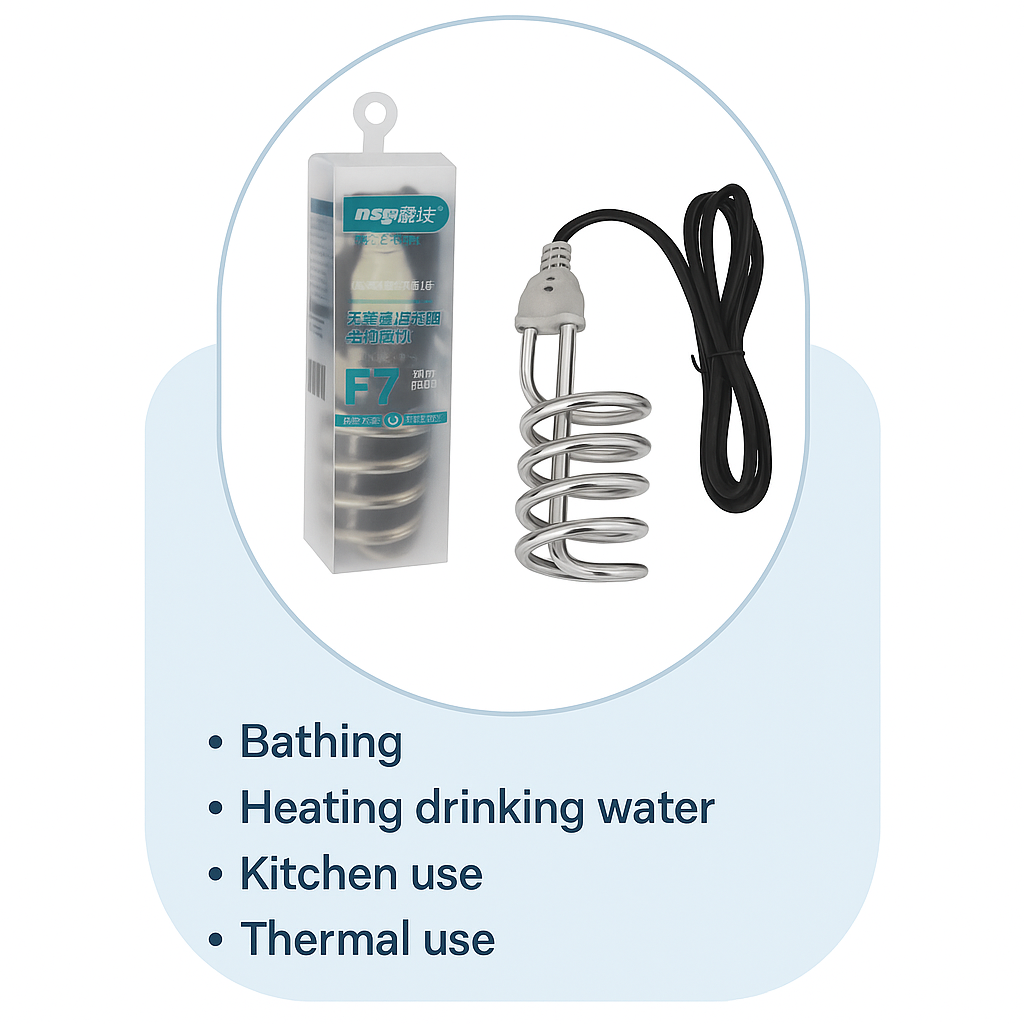 Water Heating Rod 2000W F8 Shock Proof Portable Electric Water Heater