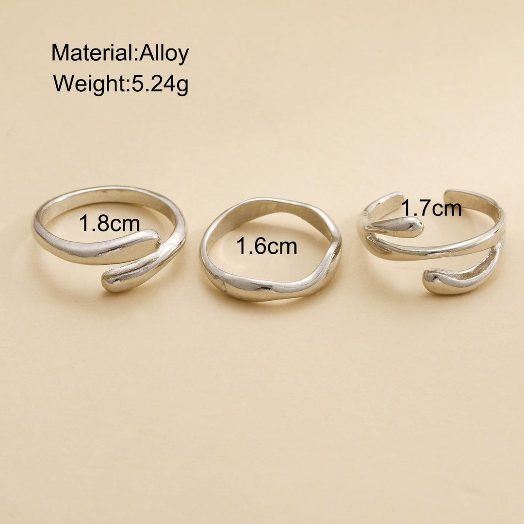 Irregular Water Drop Ring Suit 3-piece Set Women's Fashion Creative