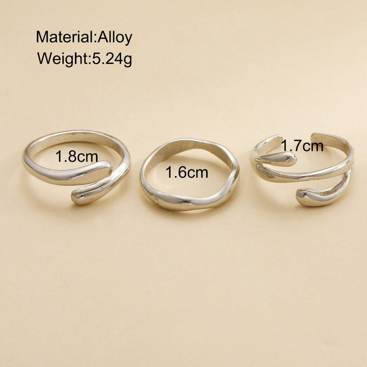 Irregular Water Drop Ring Suit 3-piece Set Women's Fashion Creative