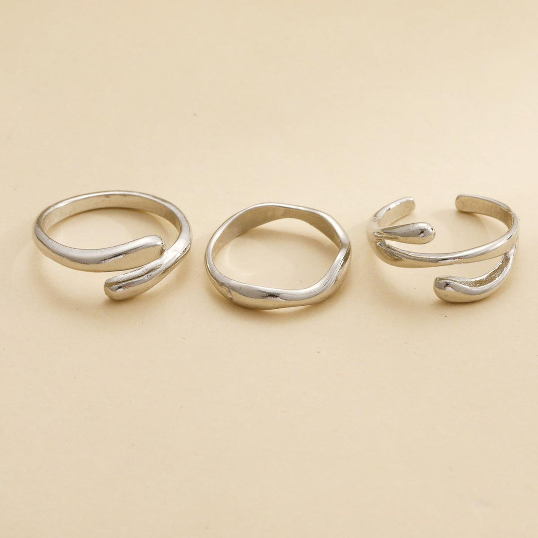 Irregular Water Drop Ring Suit 3-piece Set Women's Fashion Creative