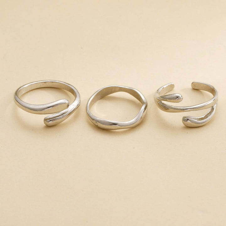 Irregular Water Drop Ring Suit 3-piece Set Women's Fashion Creative