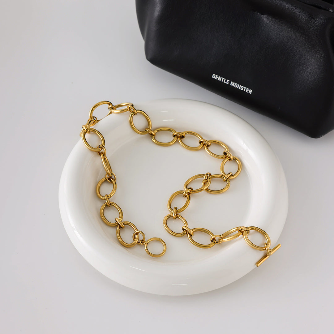 Simple Geometric Circle Titanium Steel Necklace